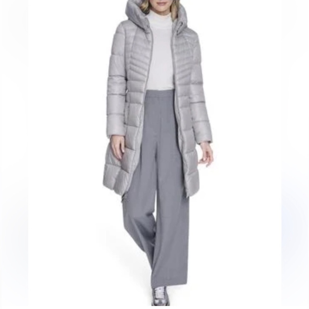 Kenneth Cole New York Soft Cire Funnel Neck Puffer Coat
